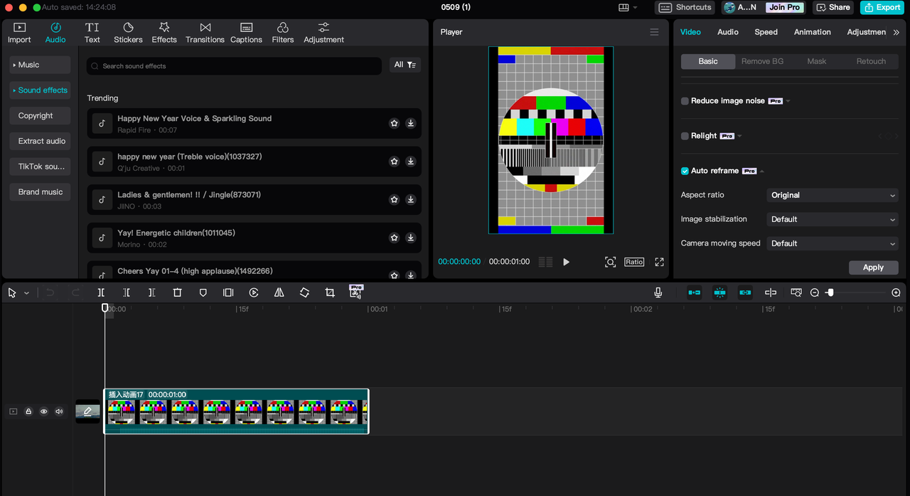 Auto reframe and edit