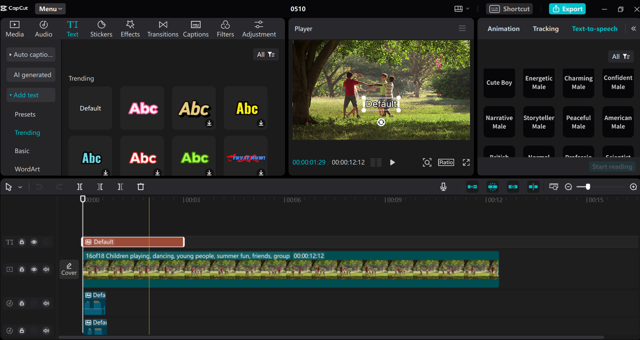 Convert text to speech on the CapCut desktop ElevenLabs alternative