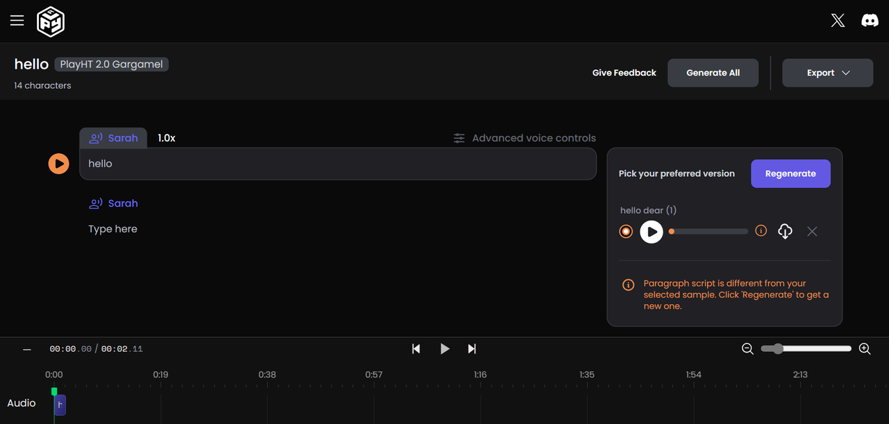 PlayHT ElevenLabs alternatives interface