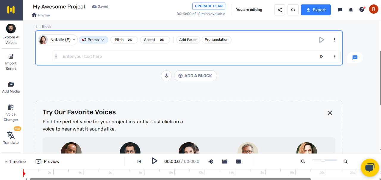Murf.ai ElevenLabs alternatives interface