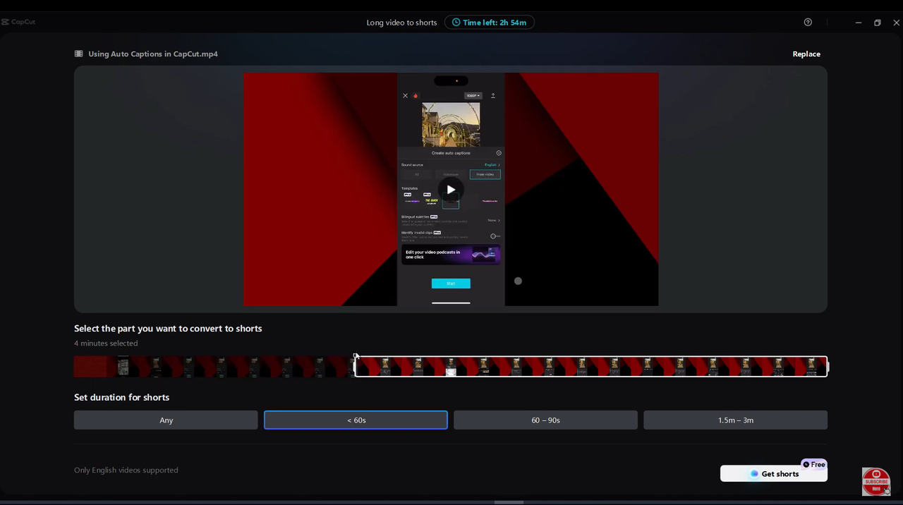 Shorten a long video using the CapCut desktop video editor: how long can a YouTube short be? 