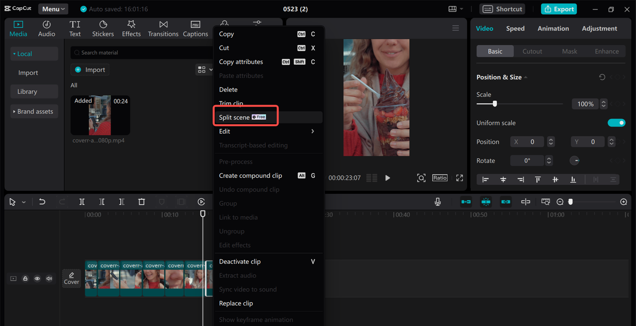 How to use CapCut's split scene and how long should a YouTube short be 