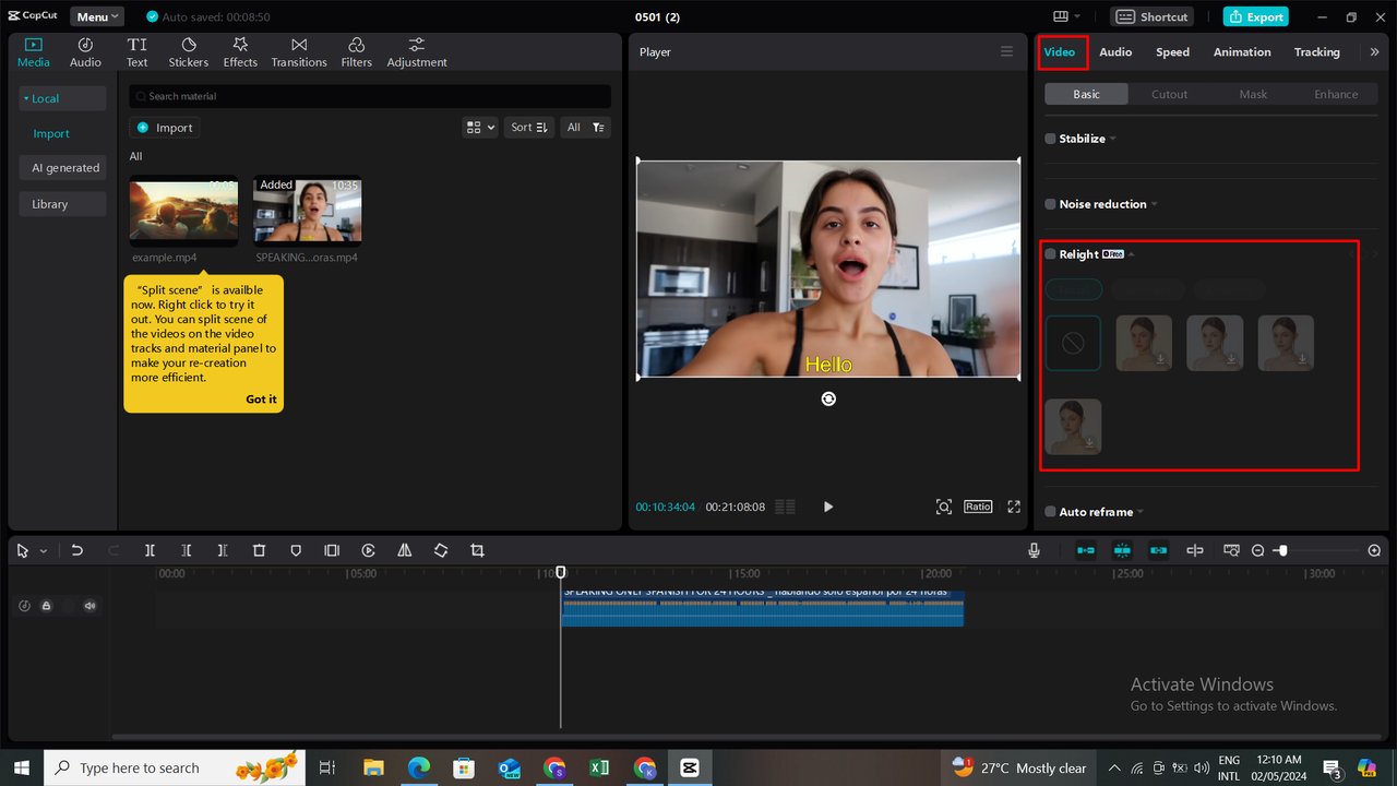 Retouch & relight in CapCut