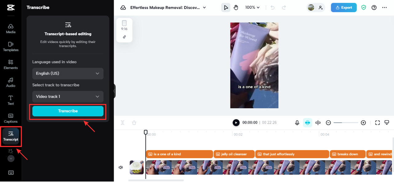Transcript-based editing