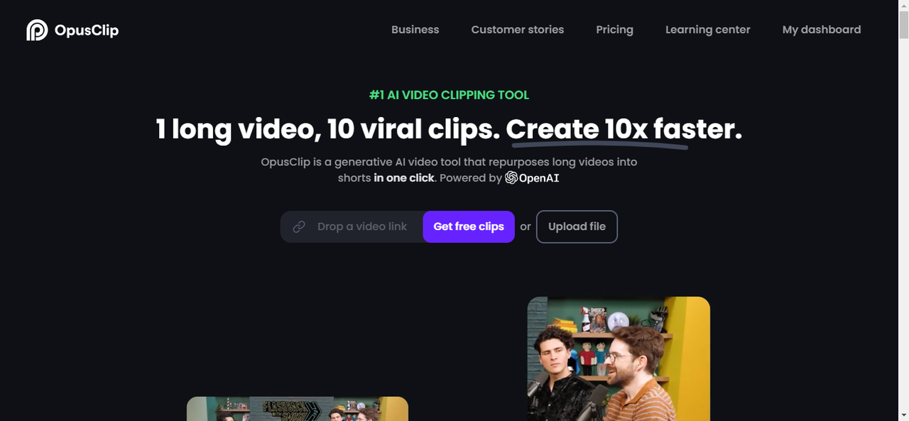 Opus Clip’s interface