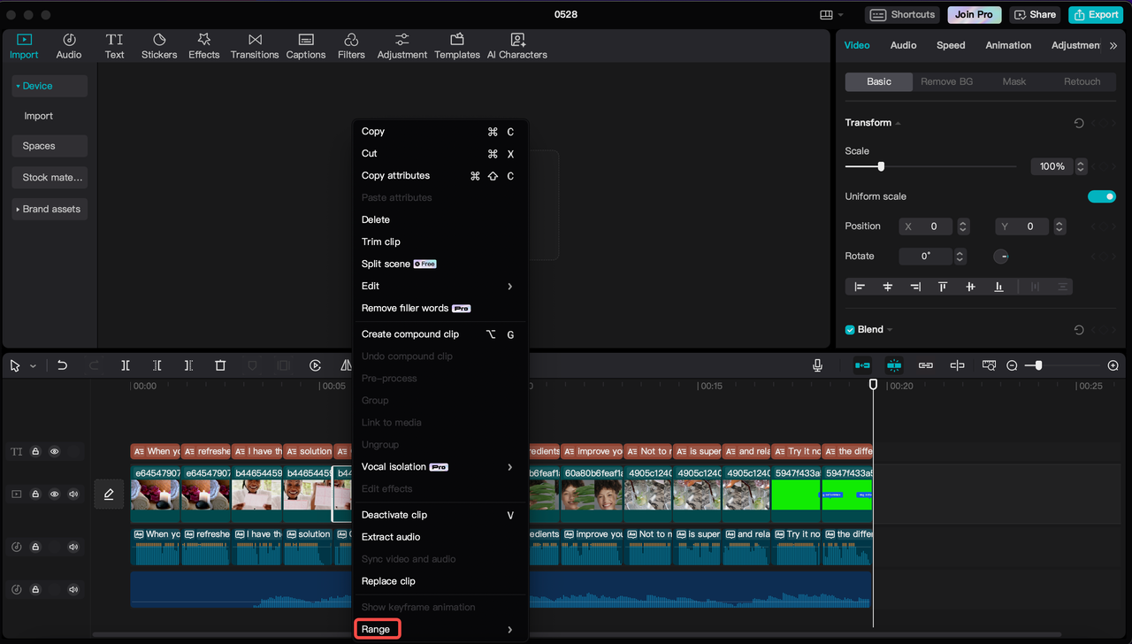 Replace AI-generated clips on CapCut desktop editor