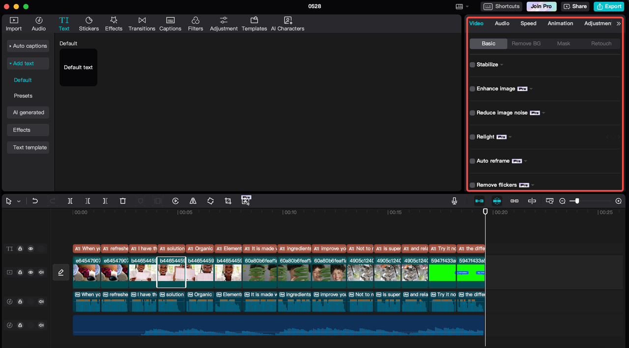 Edit AI-generated clips on CapCut desktop editor