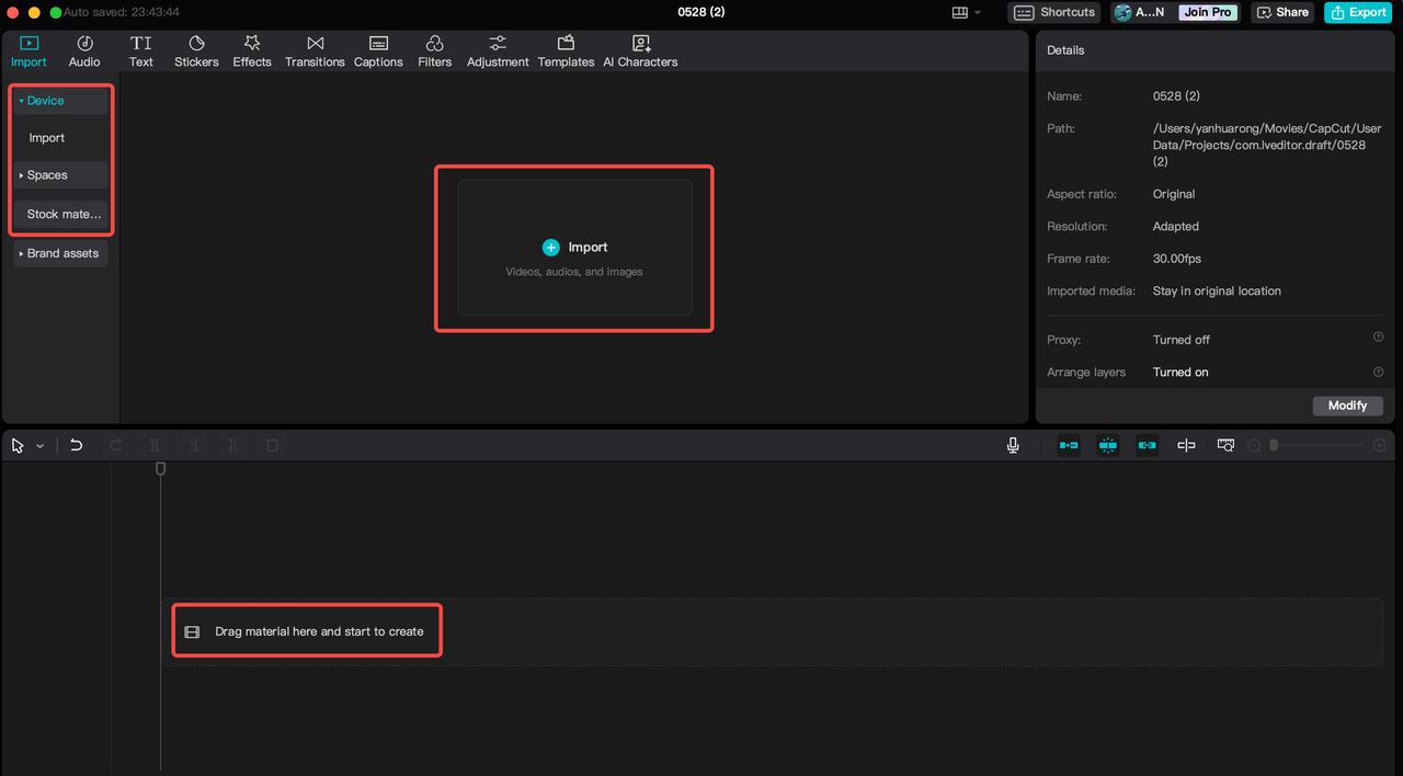 how to import media and use CapCut AI template