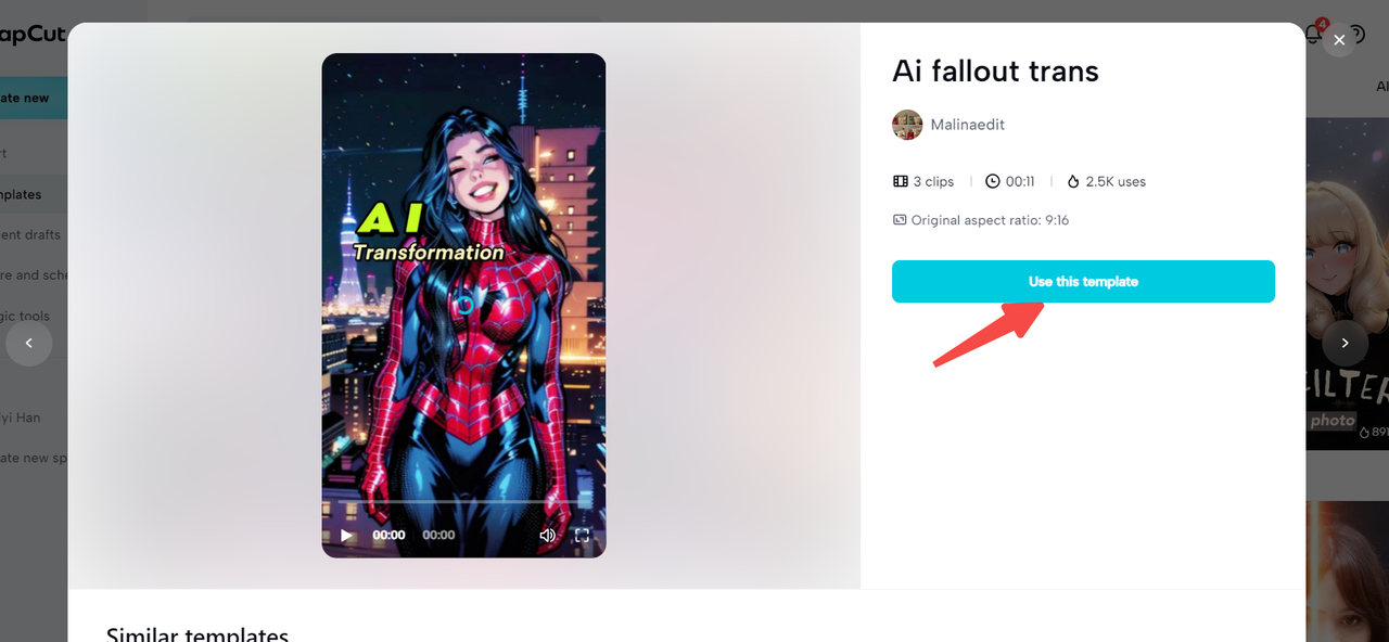 how to use CapCut AI templates right on your browser