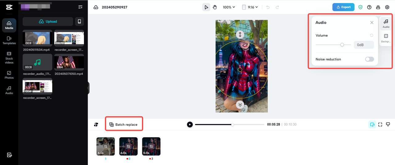 editing AI CapCut templates on the CapCut Web app