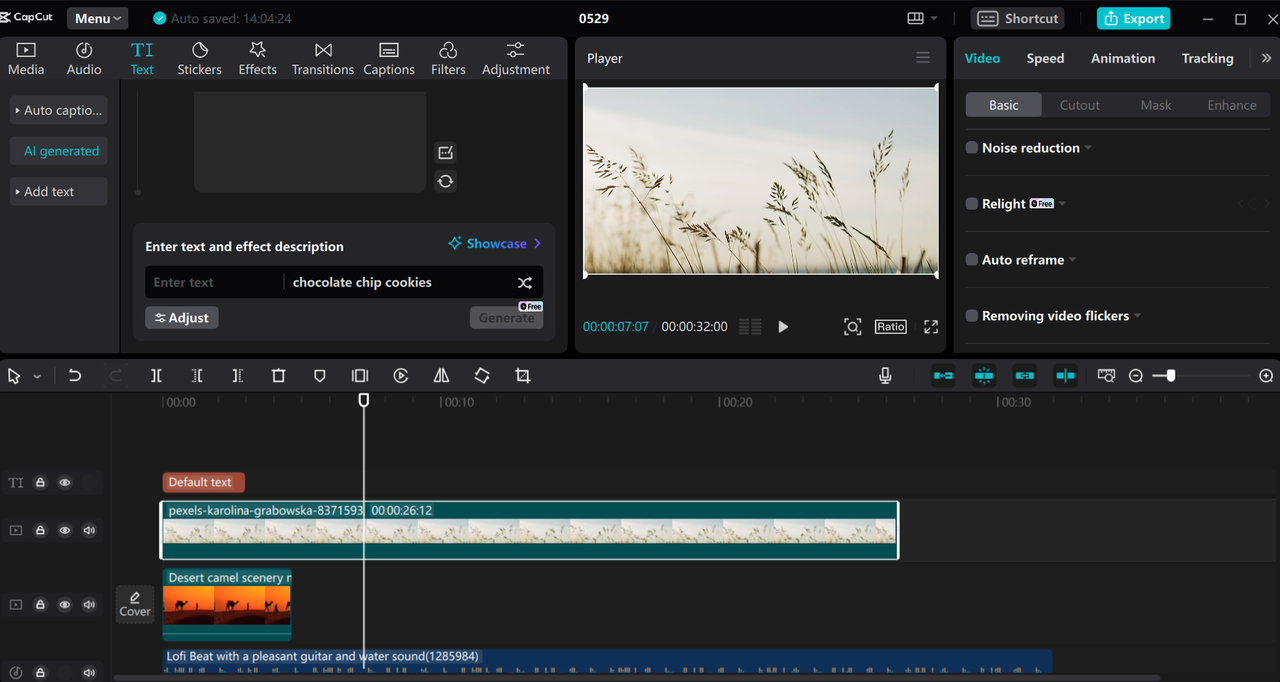 Edit a marketing video using the CapCut PC AI marketing automation tool