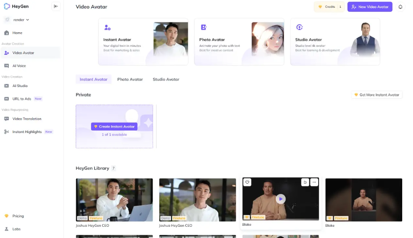 How to create an AI avatar with the HeyGen online platform