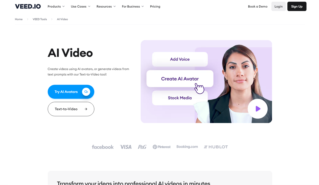 How to create AI avatars with the VEED.IO platform