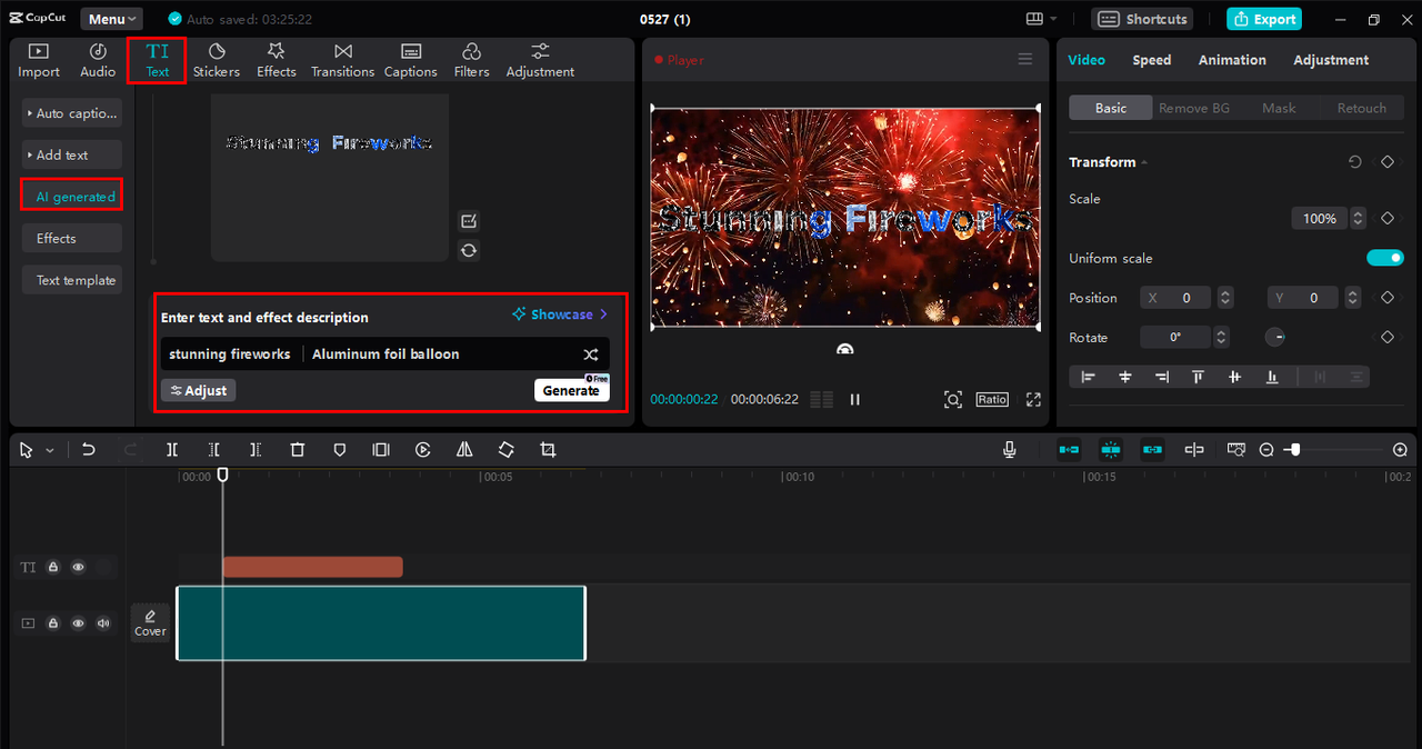 Create a fancy text template with AI