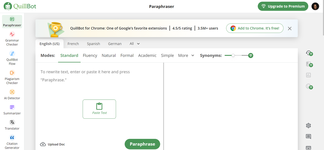 Quillbot, one of the best AI copywriter
