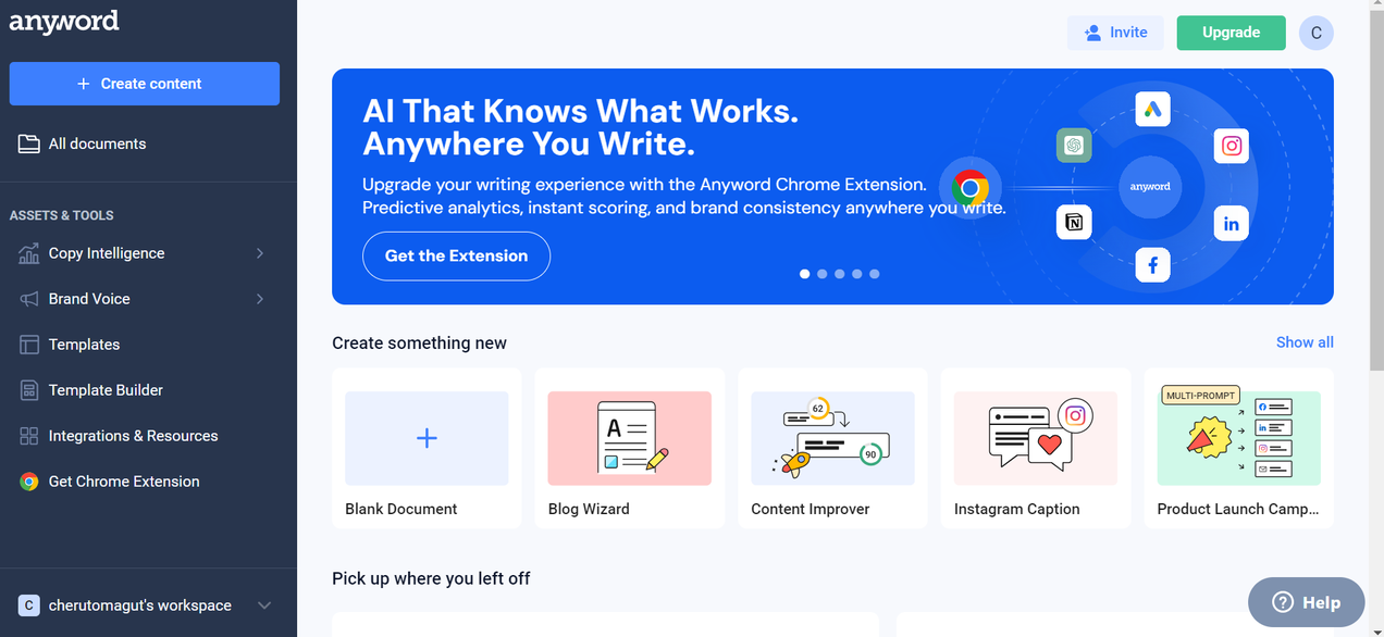 Anyword, a free alternative to Copy AI