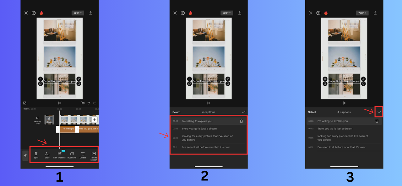 Editing video captions
