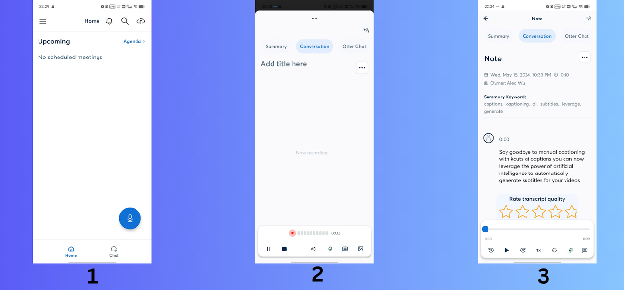 Voice to text at Otter
