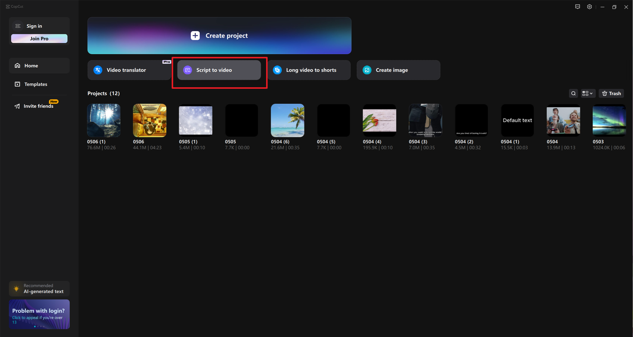 Find Script to video
