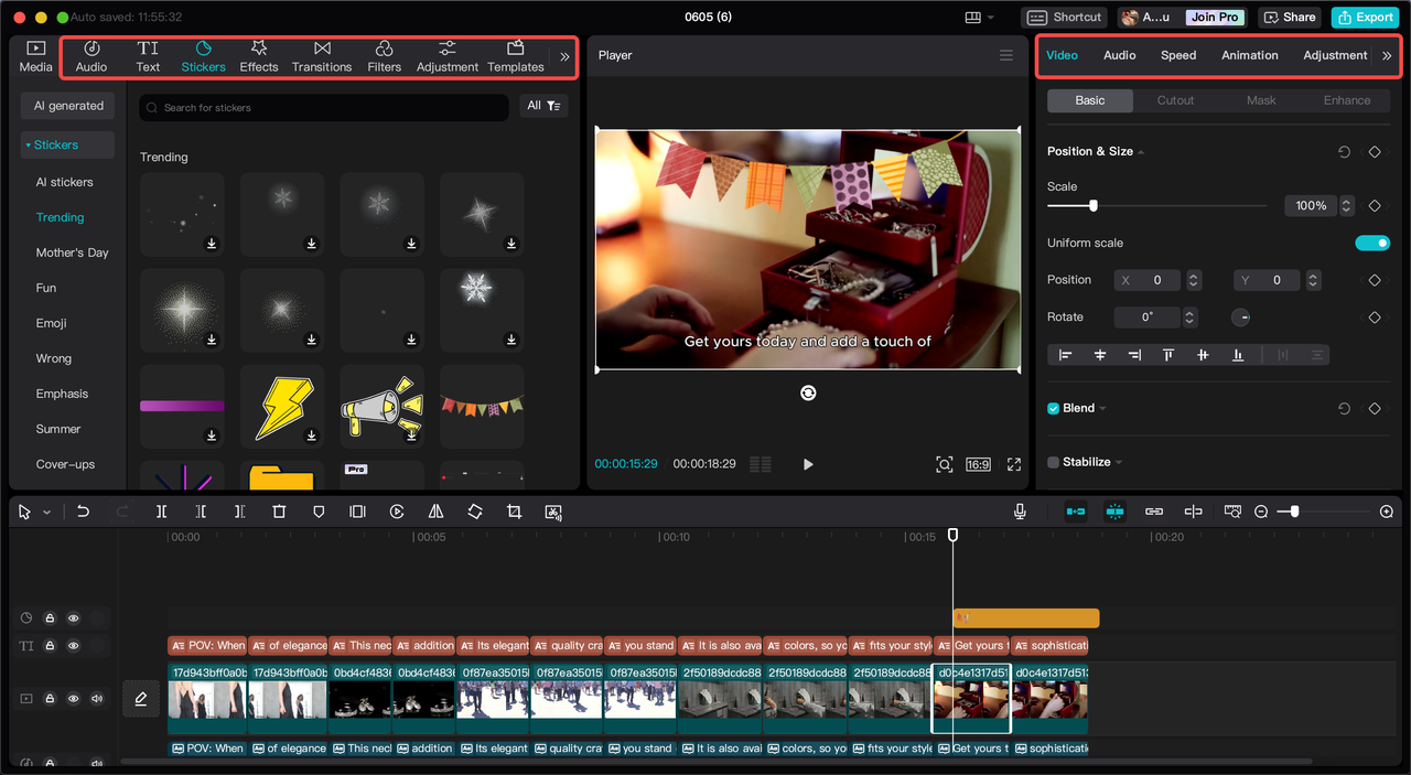 CapCut's advanced editing features