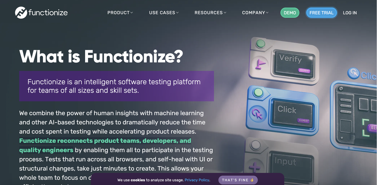 Functionize testing tool