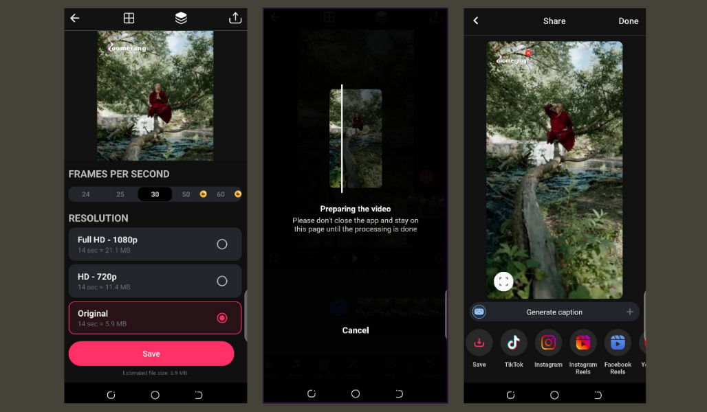 Customize your reel from the media and text you prefer