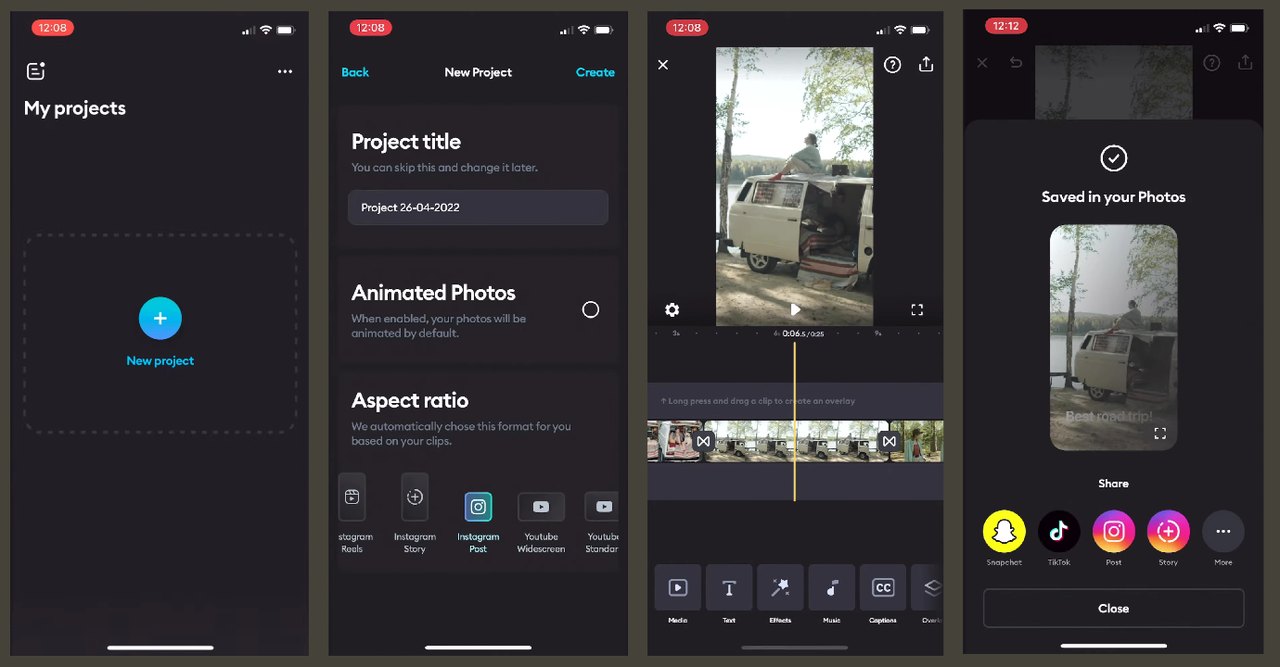 Bring your content to life with text overlays, stickers and effects