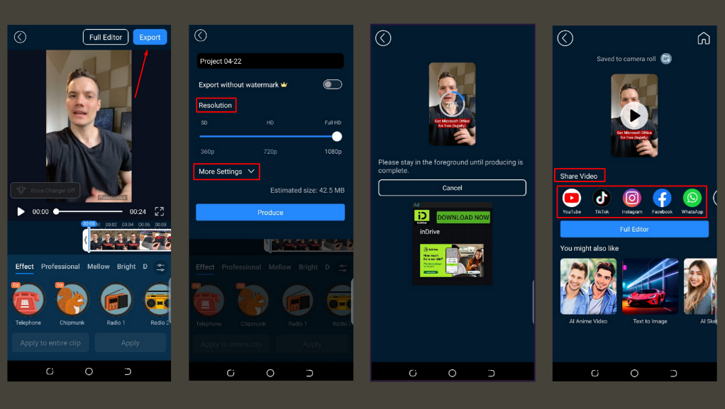 Organize and edit your clips in the sequence that you want