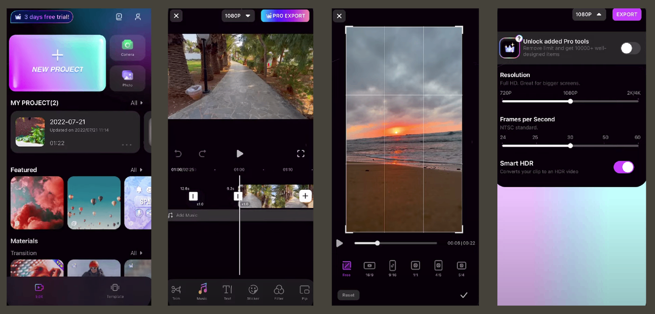 Apply filters, effects and text overlays of your choice to boost your content