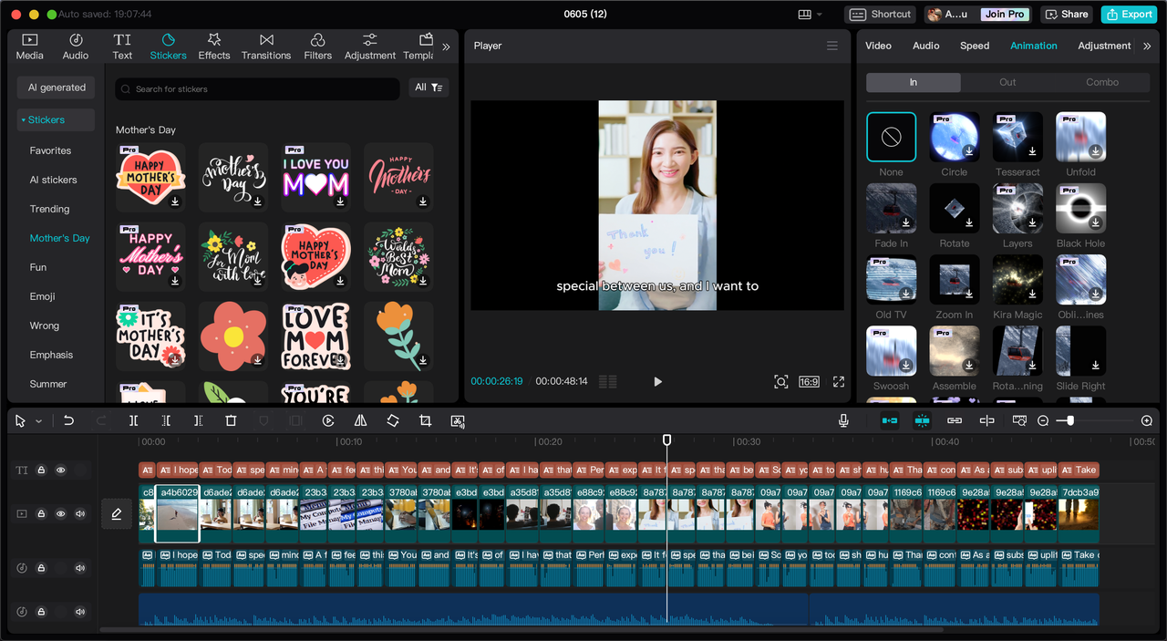 CapCut desktop editing interface
