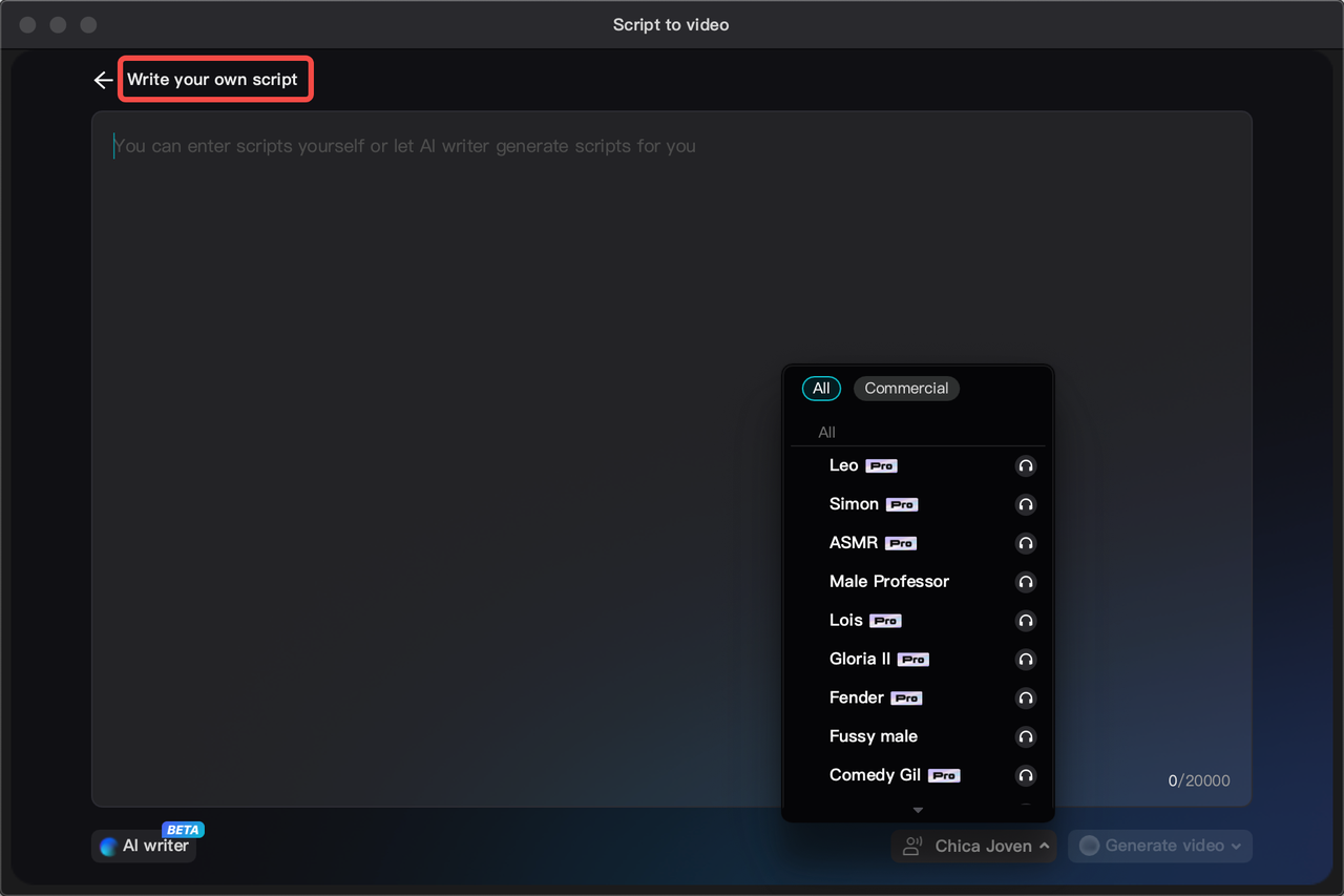 Write your own script