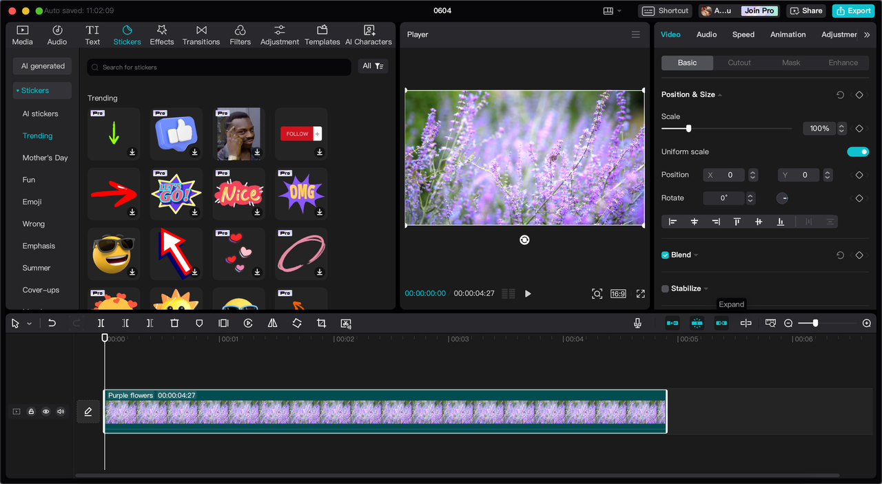 CapCut desktop interface