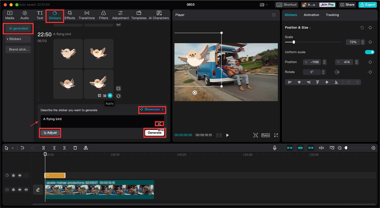 AI-generated stickers