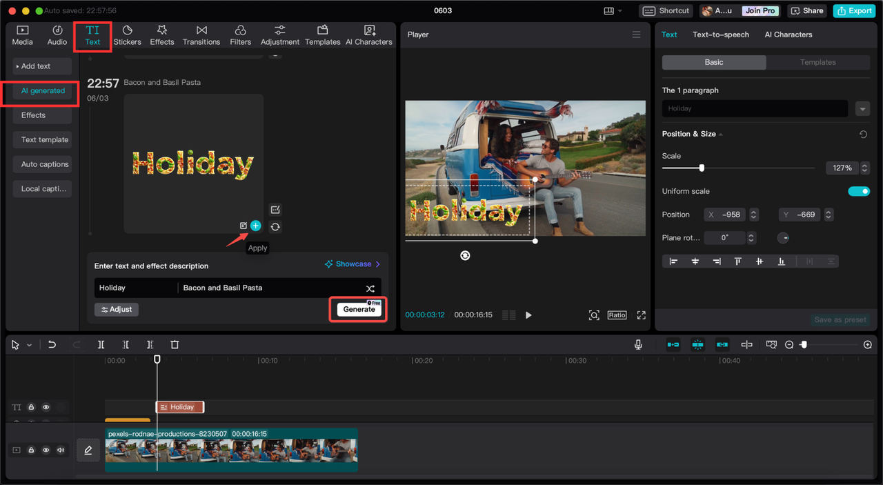 AI-generated text templates