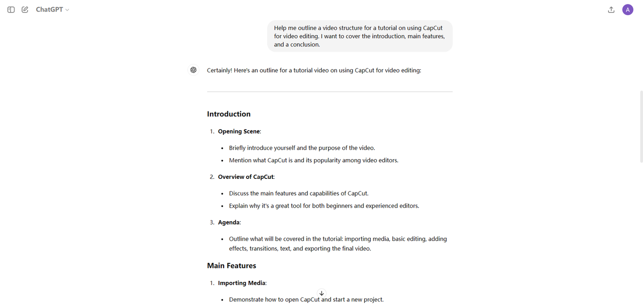 Outline your video structure