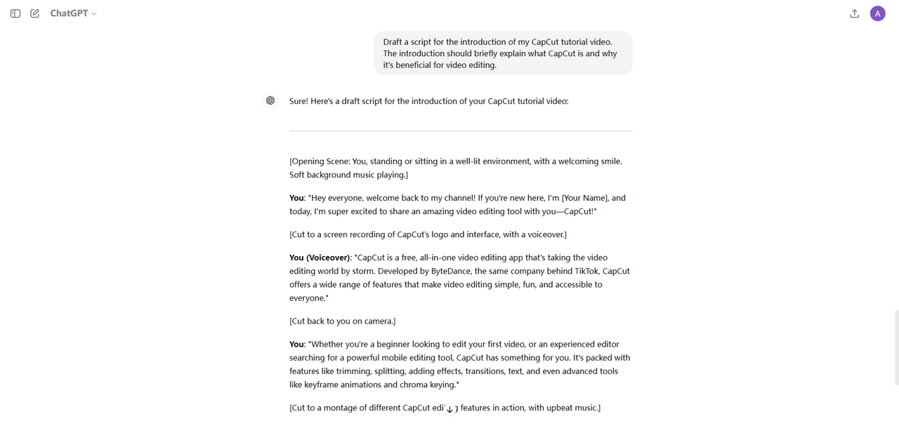 Draft the script