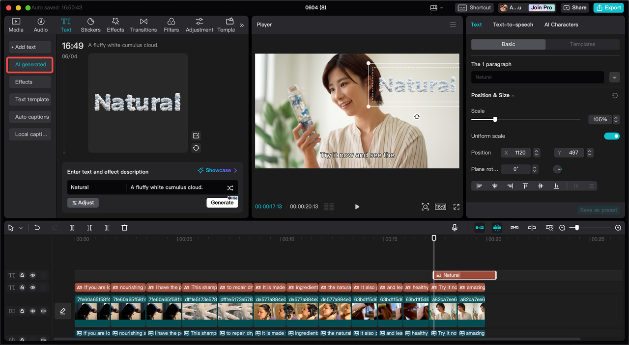 AI-generated text templates