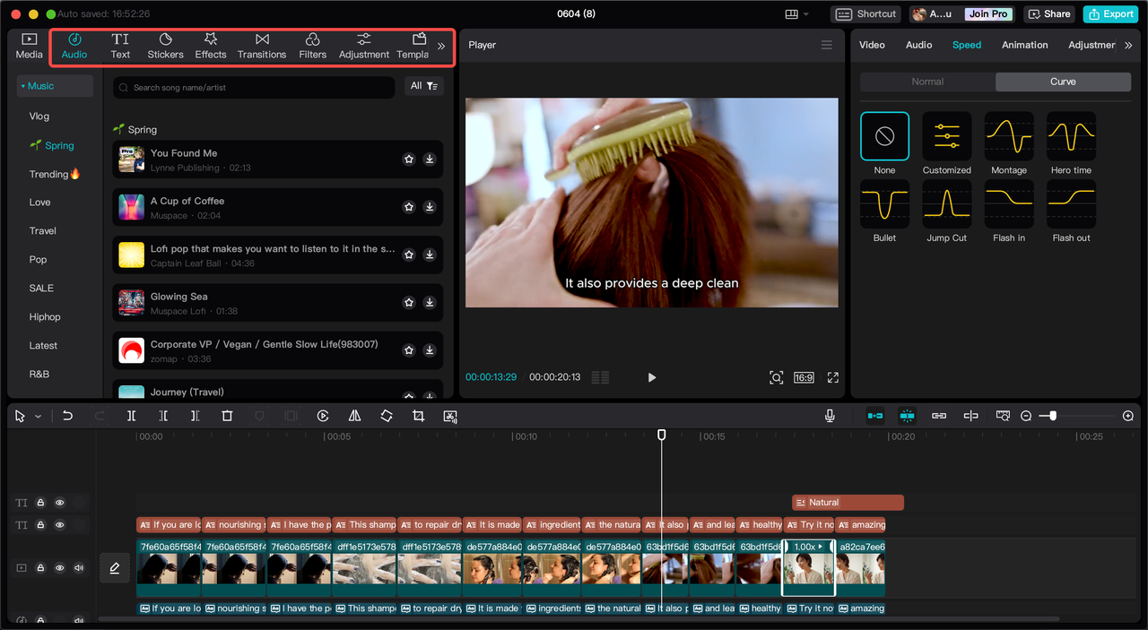 Video editing features and media resources