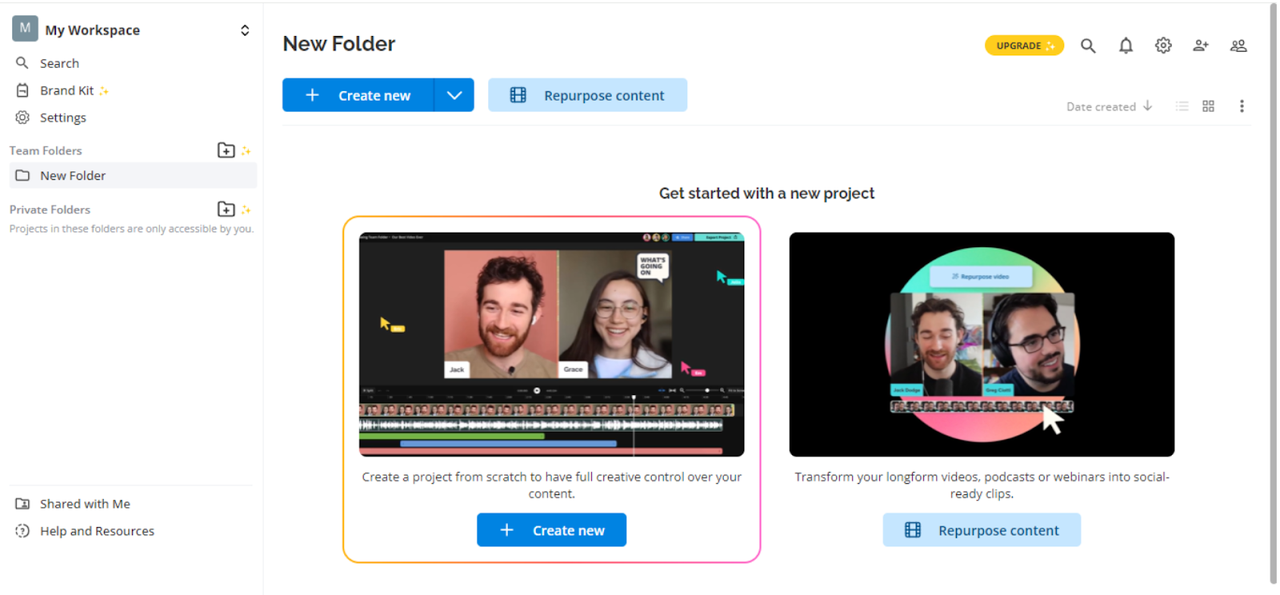 Kapwing’s interface