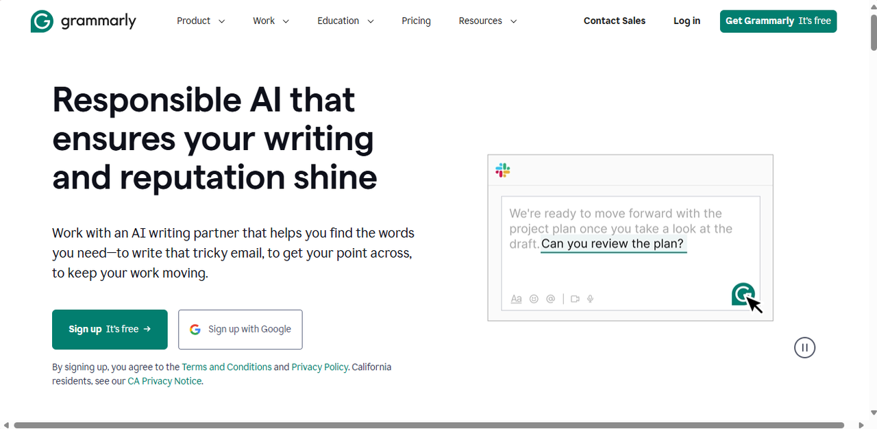 Grammarly’s interface