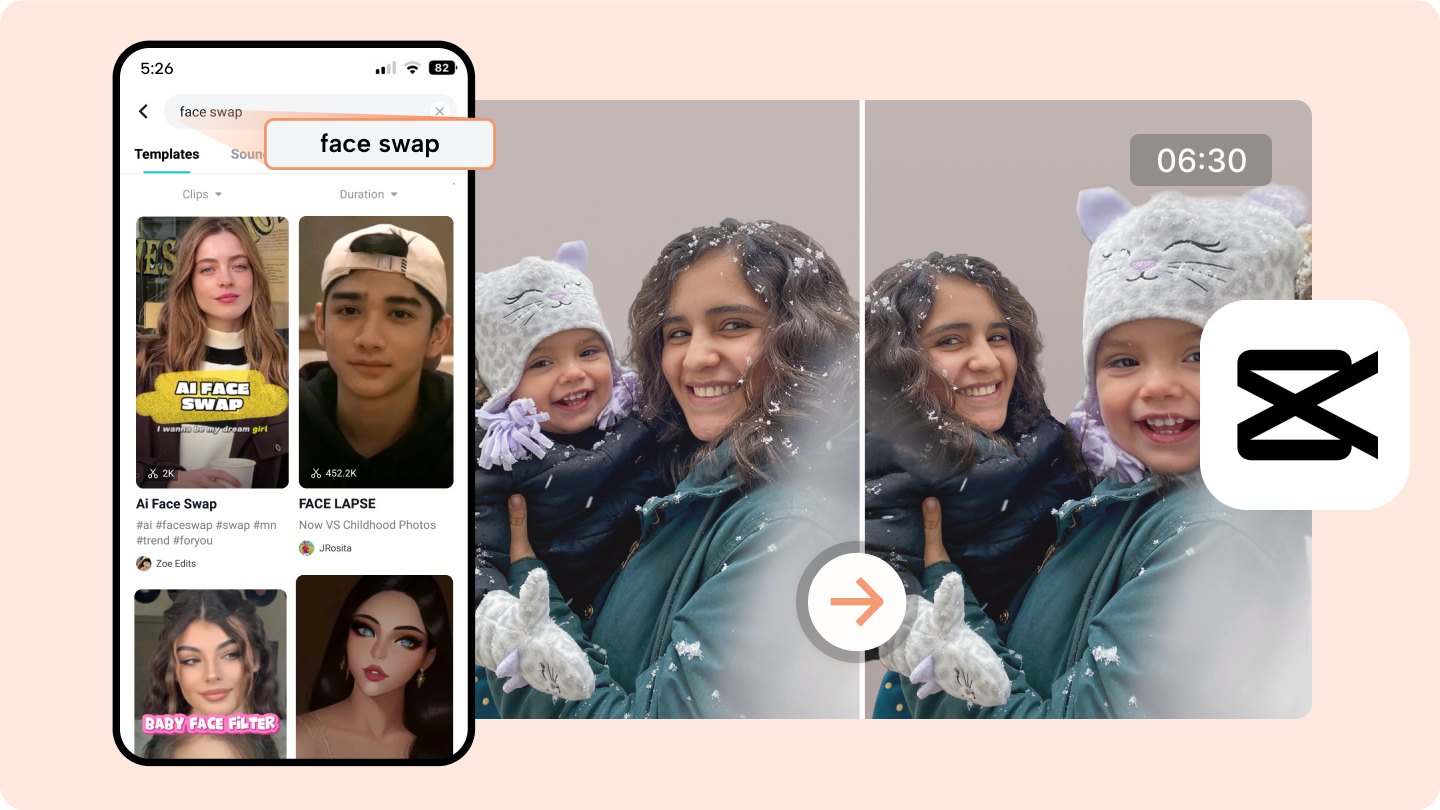 gezicht wisselen mobiele app