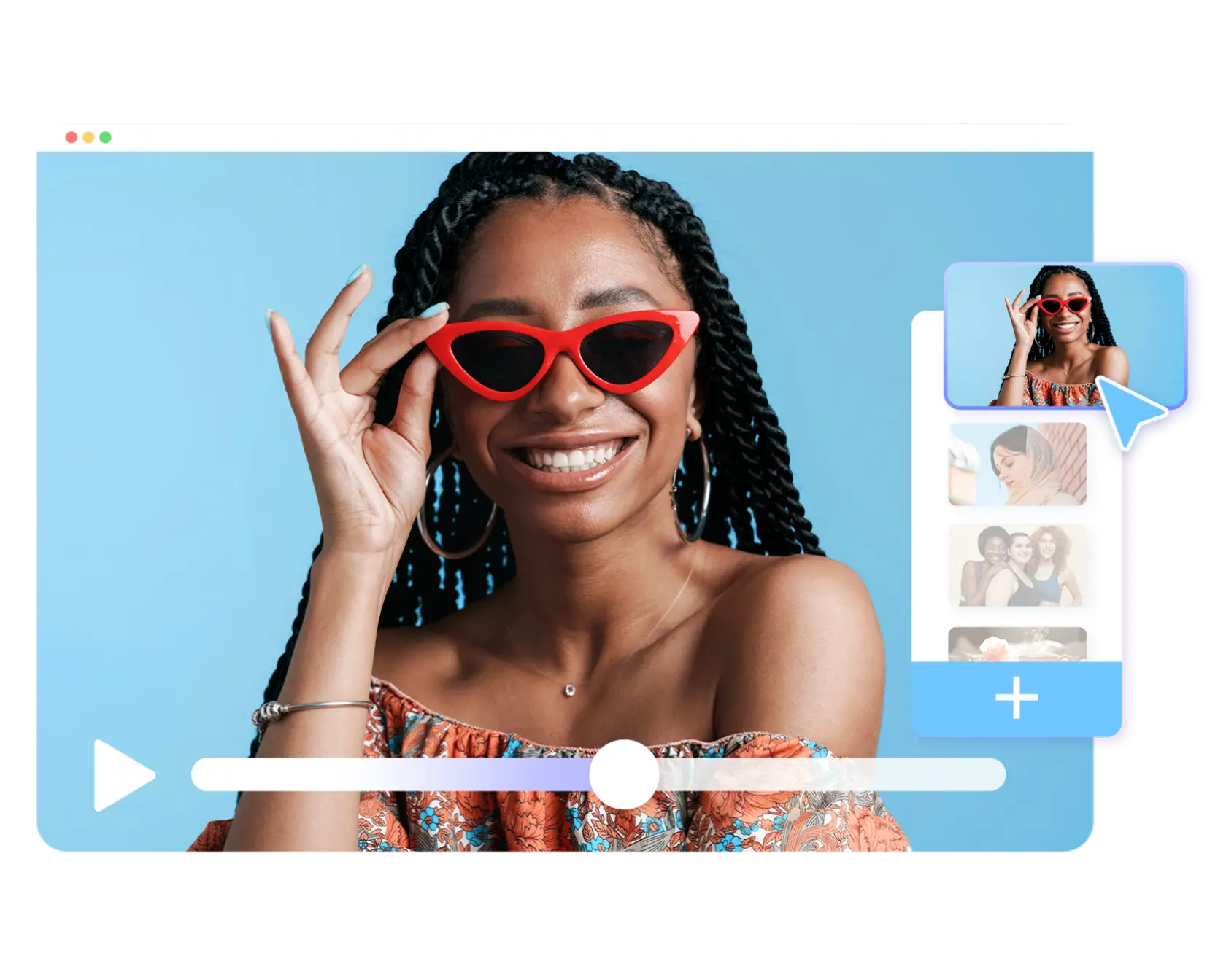 Beeldvideo-editor met muziek