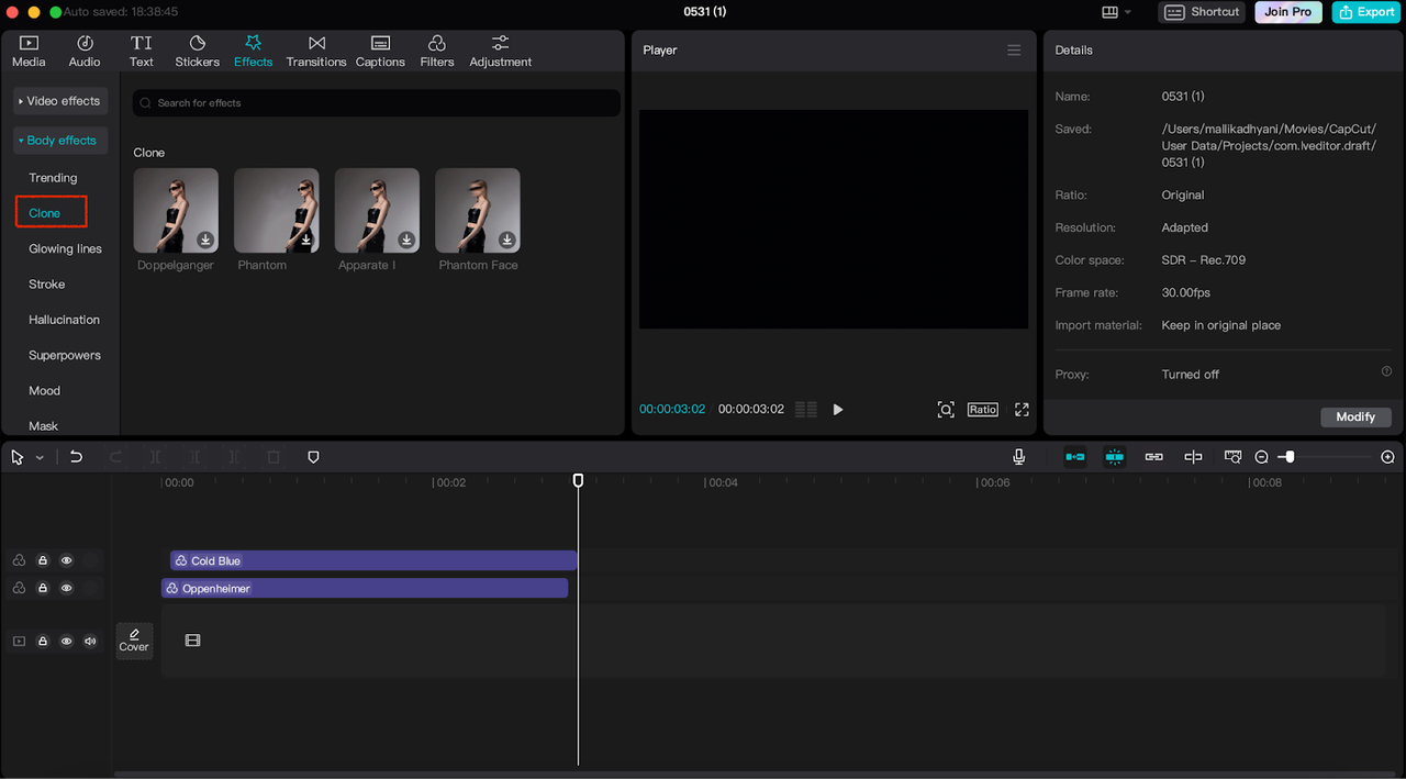 CapCut AI effect-Clone effect
