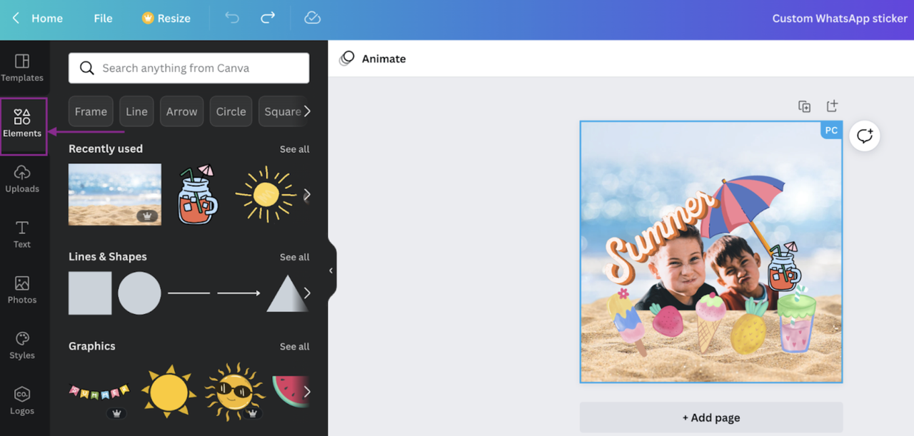 Creating a video sticker for Whatsapp using Canva