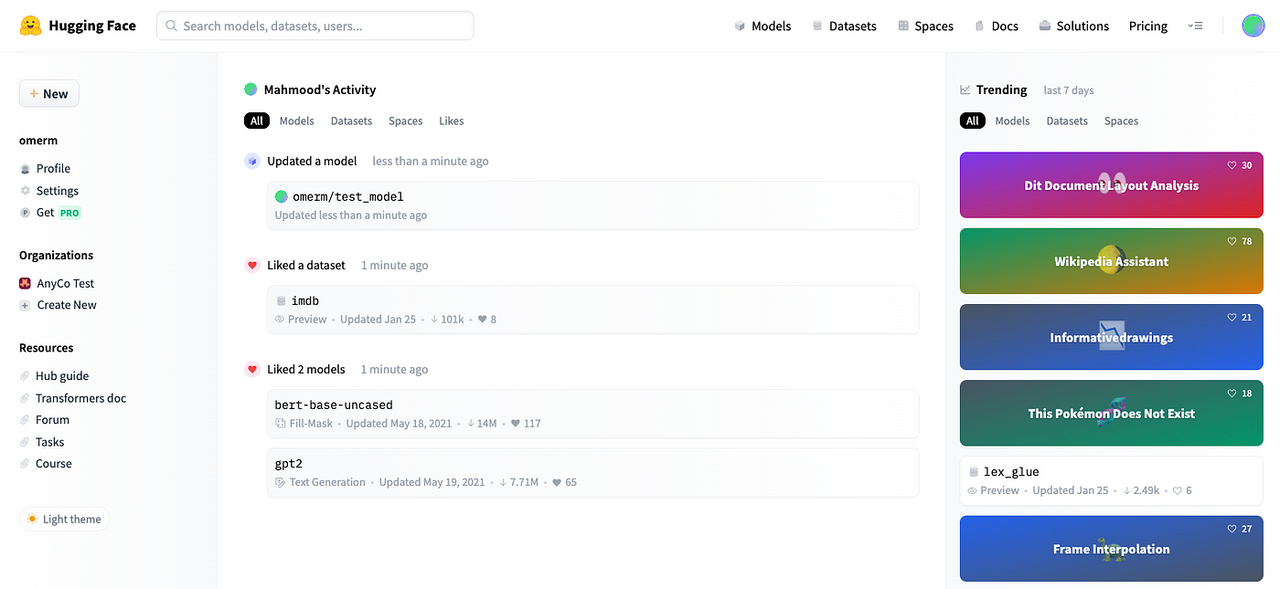 Hugging Face editor interface - a Midjourney prompt maker