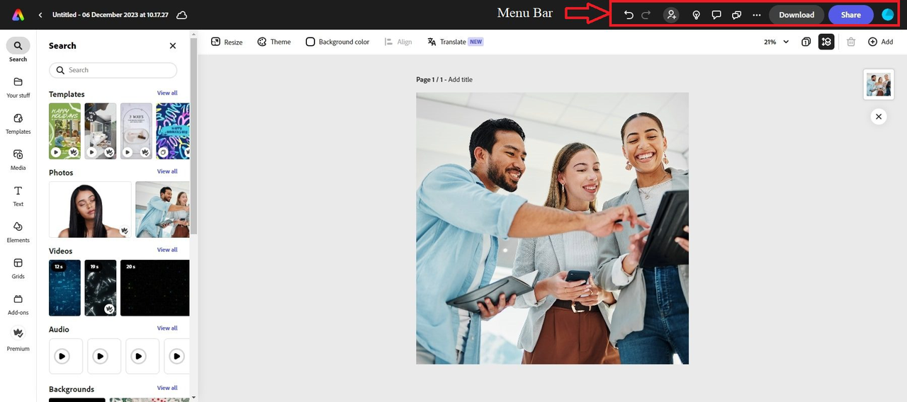 Creating sticker design free online with Adobe Express