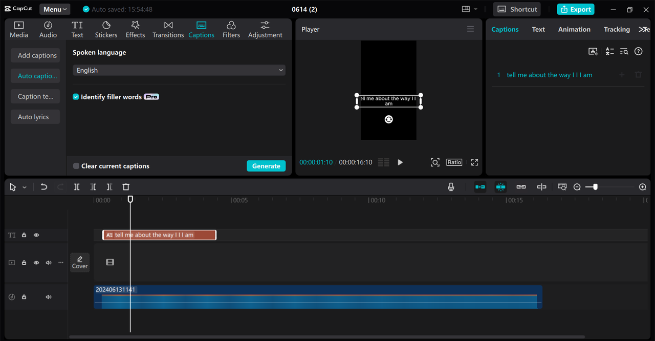 Interface of CapCut desktop video editor - the best solution to convert WAV to text