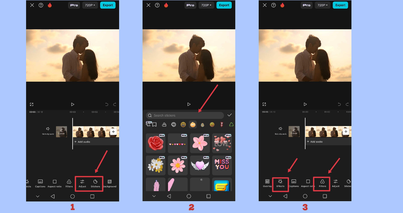 using AI tools and effect in CapCut App