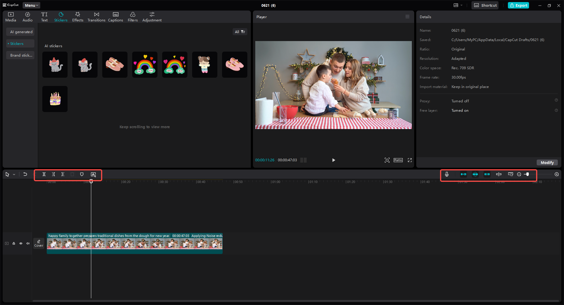 Advanced editing features