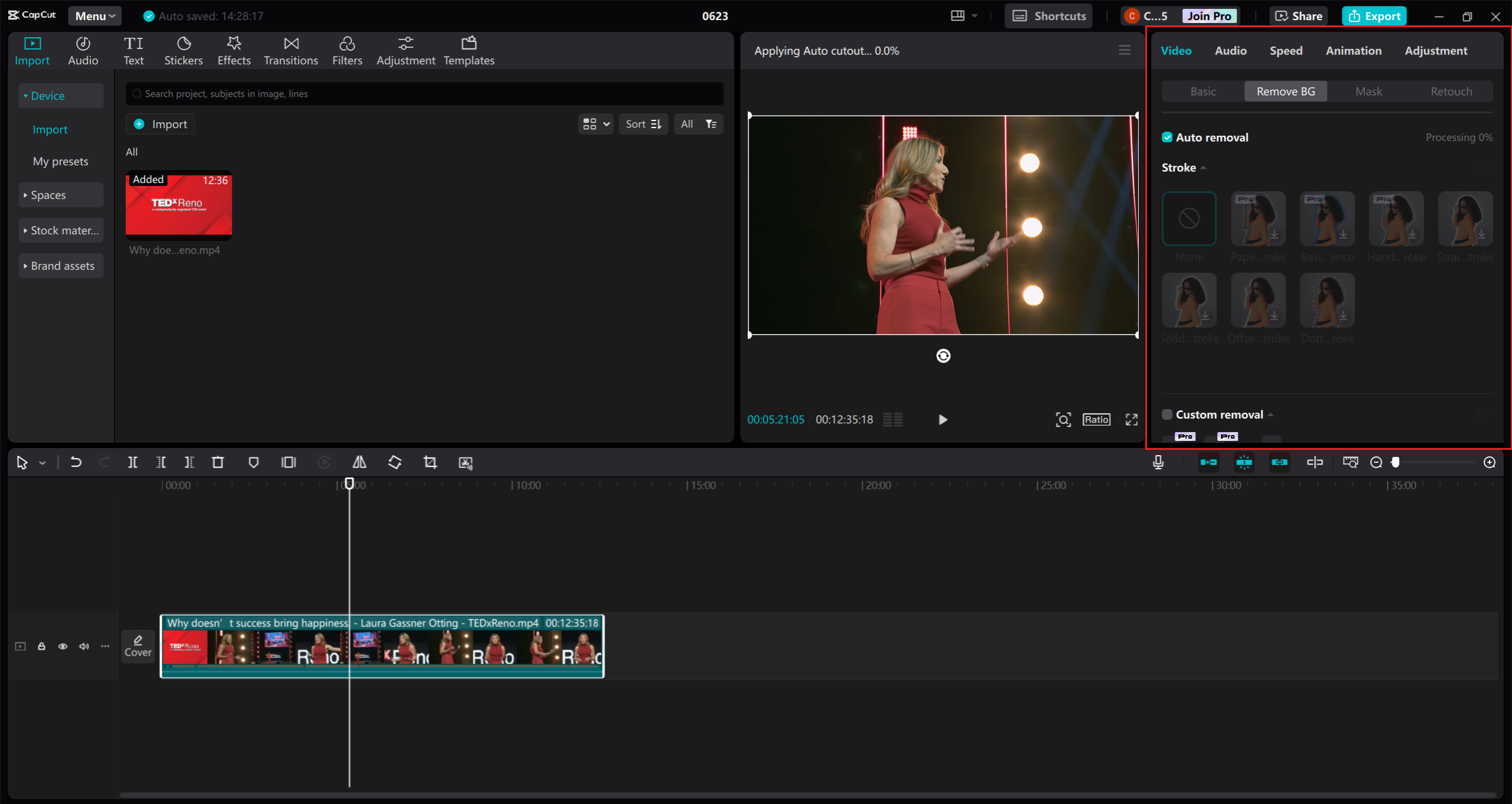 remove background in CapCut